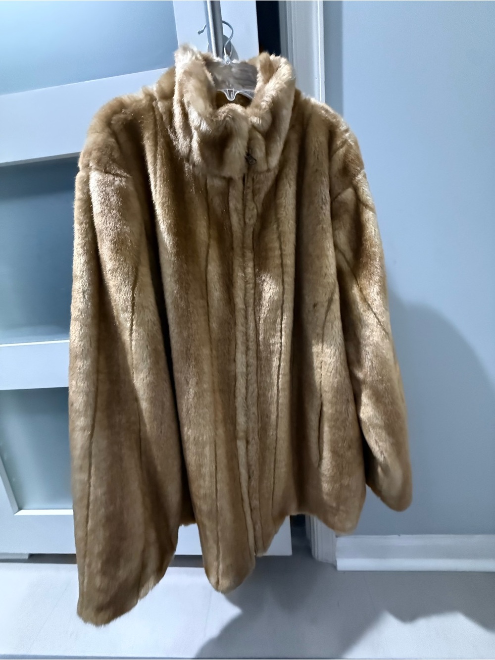 Classic Faux Fur Coat in Camel - Women’s Jacket
